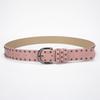 Punk Round Rivet Belt, Green Men'S And Women'S Denim Casual Bead Wide Belt, Xian Style.