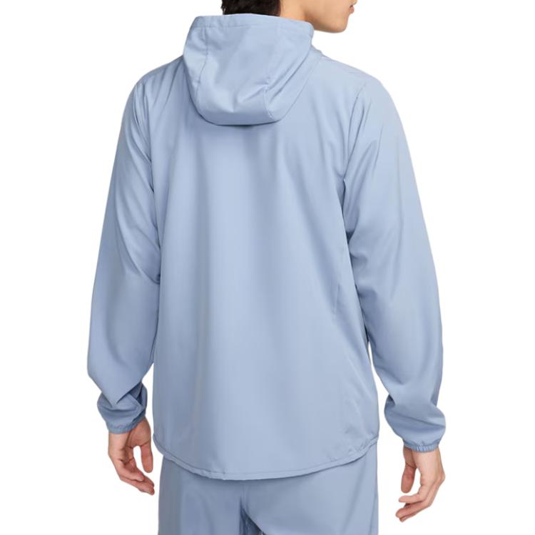 Nike Solid Color Hooded Long Sleeve Zip Jacket Men Jackets Blue FB7483-493