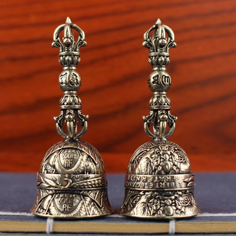 1Pcs Christmas Bronze Bell Creative Gift Home Decoration Brass Handicraft Die Cast Drop Bell Wind Bell For Key Car Use