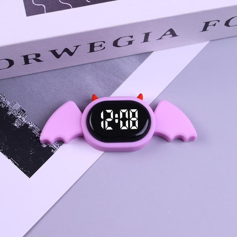 Cute Cartoon LED Digital Electronic Watch Night Light Keychain Pocket Watch Creative Mini Hanging Watches Students Gifts
