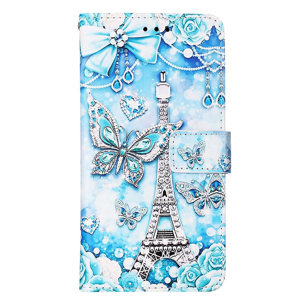 For Xiaomi Redmi A3/Poco C61 4G Leather Case with Strap and Card Holder Pattern Printing Phone Stand Cover