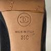 Great CHANEL pumps COCO Mark round toe Black beige leather Women 35 G30389 Used