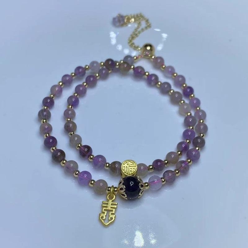 

Amethyst Titanium Ghost Aurora Double Circle Pull-Out Bracelet Bracelet