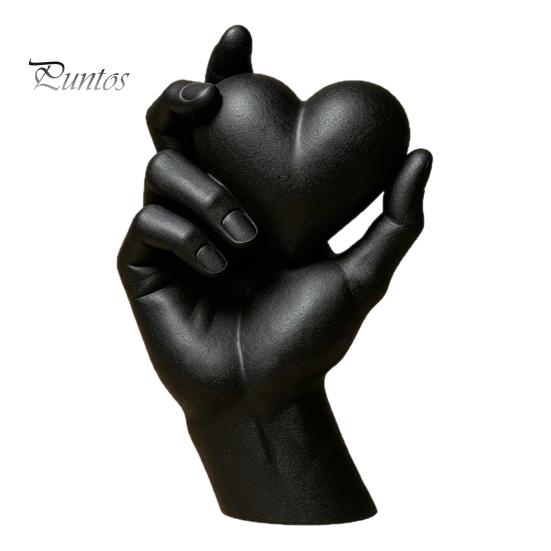 PLA Sculpture for Gifts Hand Holding Heart 3D Printed Figurine, Modern Minimalist Sculptural Desk Decor, Romantic Ornaments Home Accent Shelf