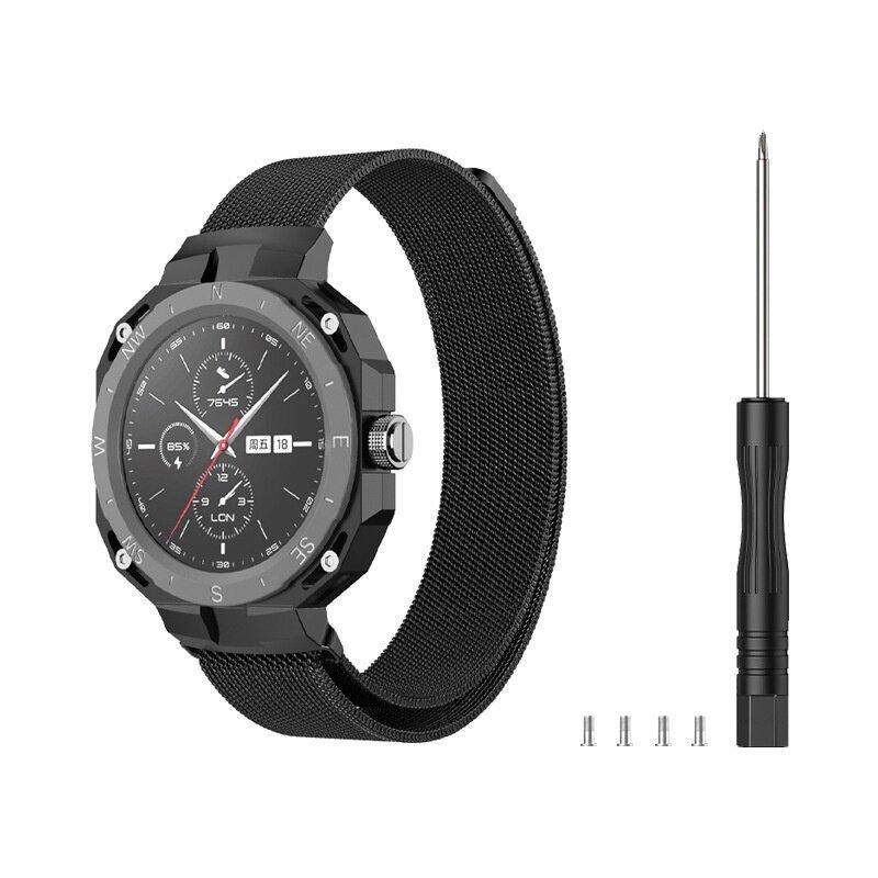 

Ремешок из нержавеющей стали для Huawei Watch GT Cyber ​​Watch Ремешок для часов Подарочный инструмент чёрный