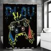 Cool Game Console Shower Curtain, Bathroom Decorative Shower Curtain Shower Curtain, Waterproof with Hook Shower Curtain