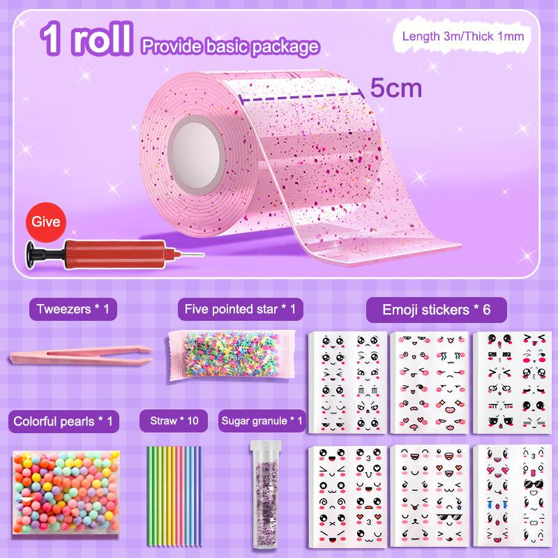 

1 комплект Nano Tape Двостороння паста Видування бульбашок Декомпресійні іграшки Наклейка Pet Nano Glue Kniading Music Надування бульбашок