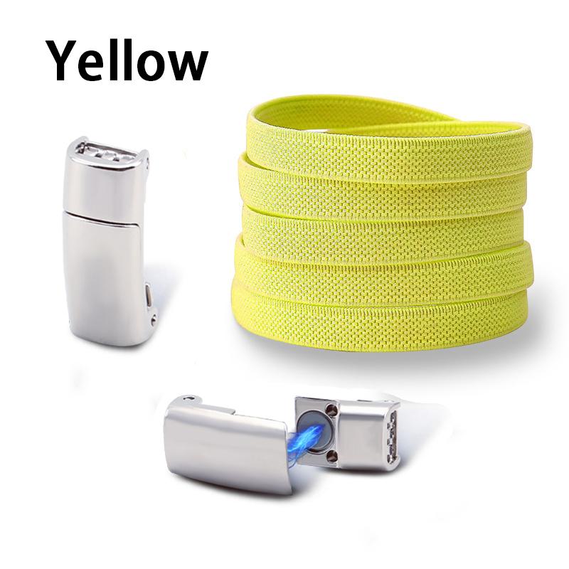 New Metal Lock 8mm Thick Elastic Flat Laces Elastic Magnetic Lock Shoelaces Sneakers Running Tennis Lazy Shoelace Accessories