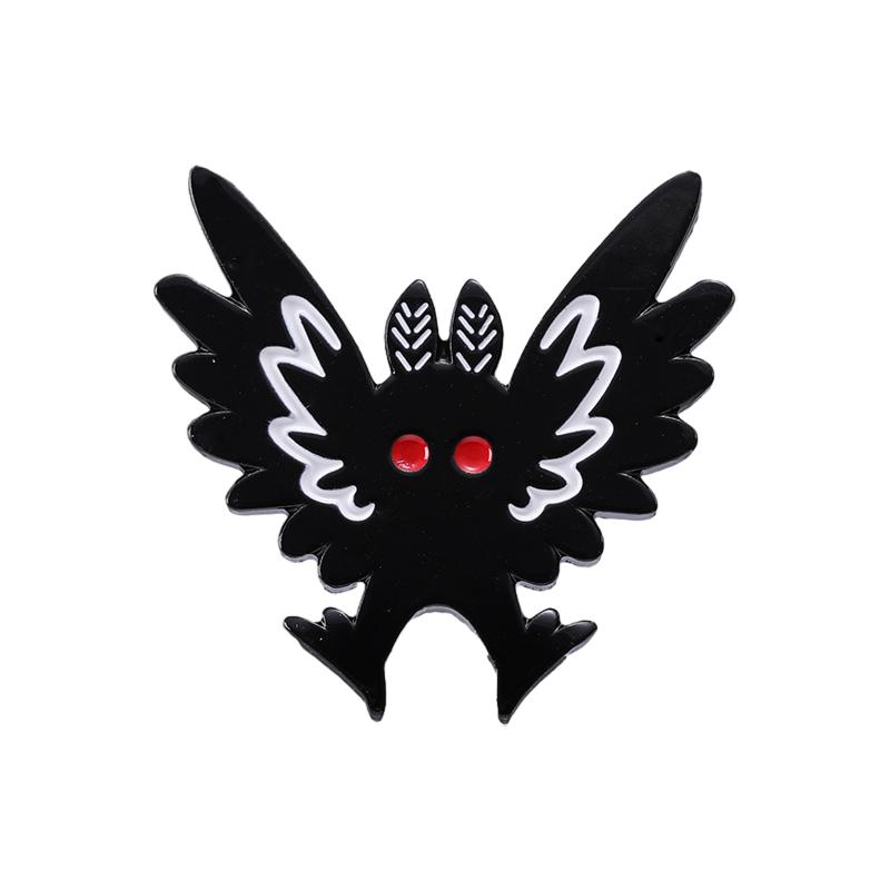 

Эмалевые булавки Mothman Custom Red Eye Invisible Creature Animal Brooches Badges Punk Gothic Jewelry Gift for Friends