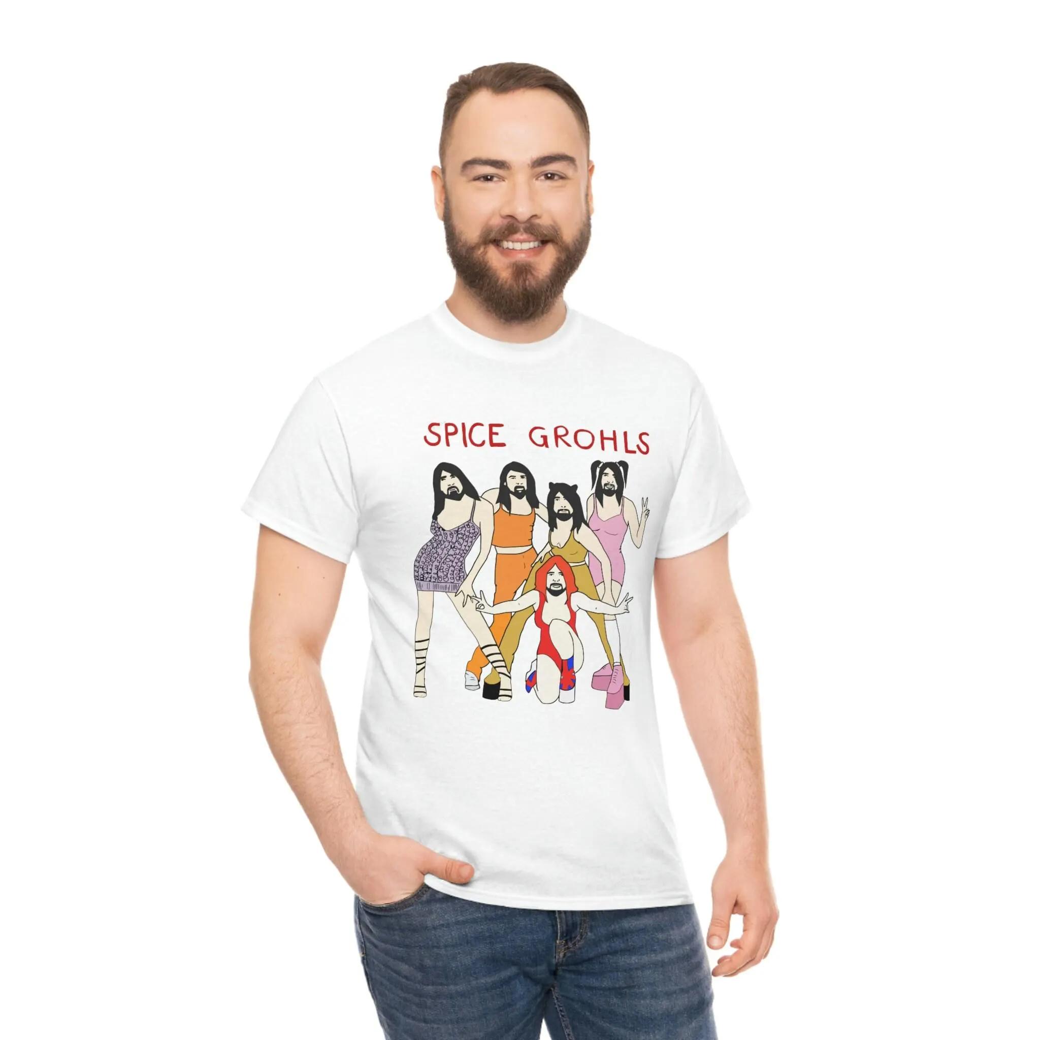 Spice Grohls Shirt Spice Grohls Girls Dave Music Funny Parody Shirt Men s and Women s Loose and Breathable T-shirt Top S