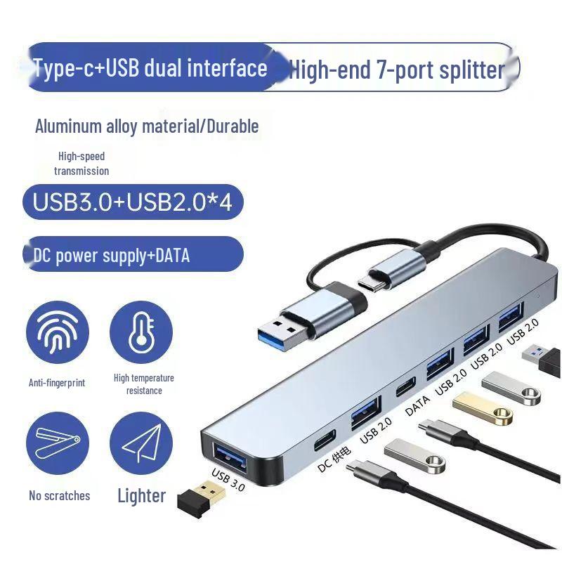 Five-in-One USB 3.0 Docking Station with Card Reader and Laptop Interface Expander