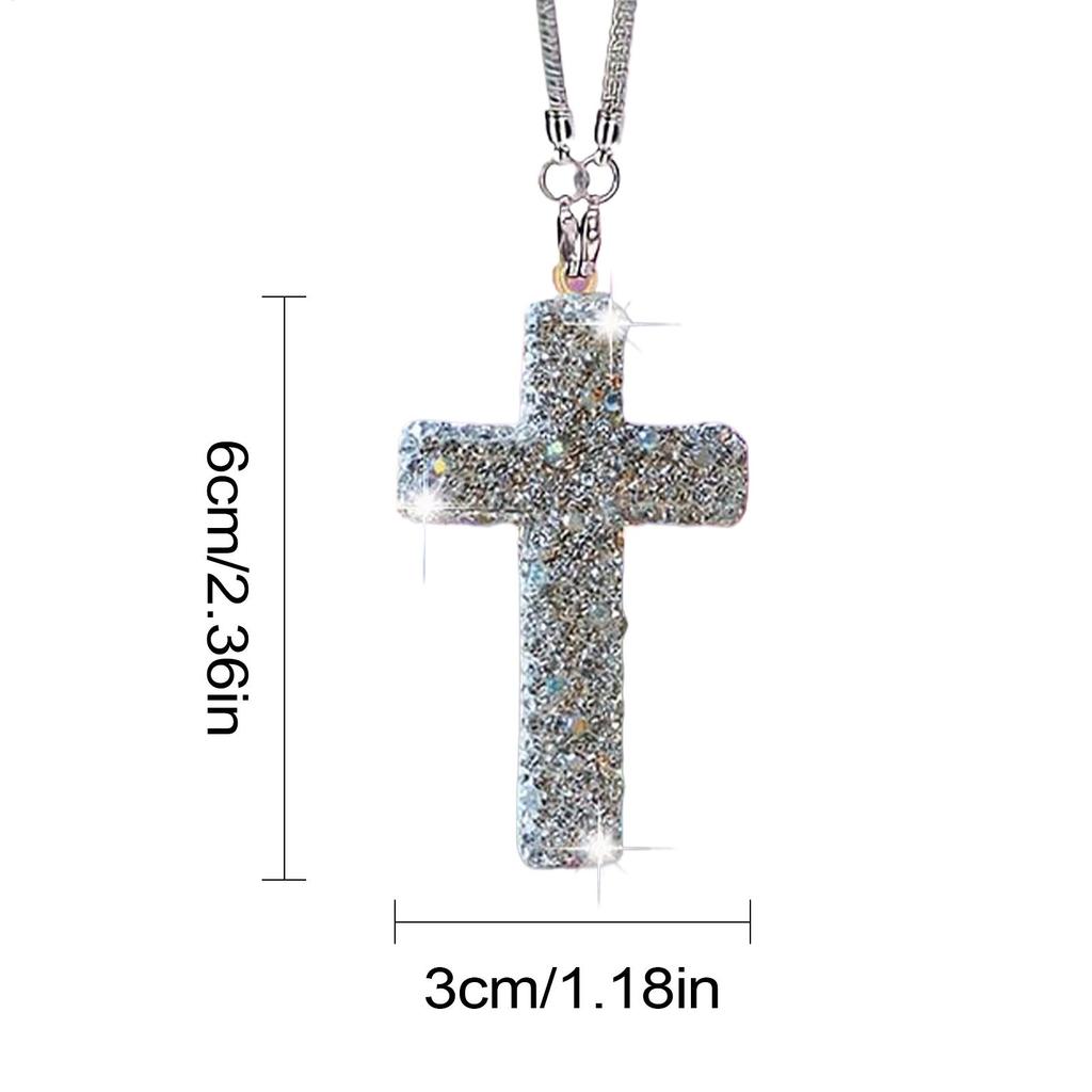Car Pendant Bling Car Rear View Mirror Hangable Pendant Christian Religious Ornament Accessories For Auto Interior Home Living