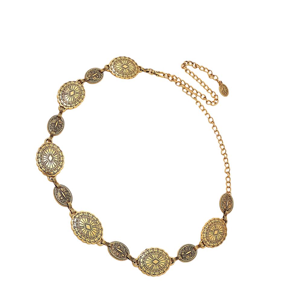 

Устойчивая к ржавчине серебряная цепочка Регулируемый ремень с классической пряжкой Удлиненная цепочка на талию Резная серебряная цепочка