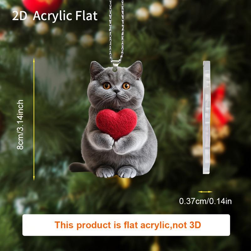 2D Acrylic Car Pendant Cute Cat Acrylic Animal Pendant for Rearview Vehicle Interior Decoration Automotive Trim Road Trip Fun