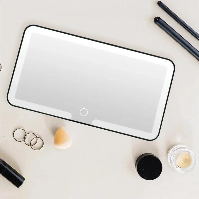 Travel LED Makeup Mirror for Car-Sun Visor Vanity Mirror,Automotive Interior Looking-Glass with Dimmable Touch,Auto Accessory