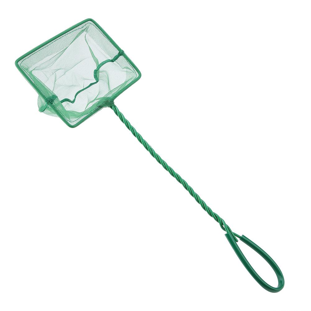 Portable Green Square Aquarium Fishbowl Fishing Landing Net Floating Objects Clean Tools 6 inch