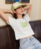 Bajal Graffiti Crop Short Sleeve T-Shirt White