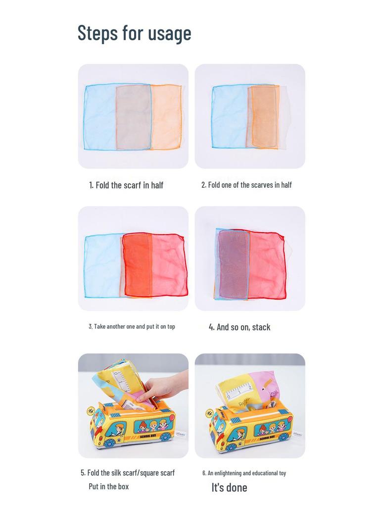 Jollybaby Tissue Box Pulling Toy: Early Education & Grasp Training for Babies 3+ Months