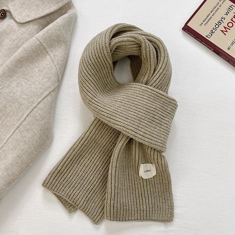 New Knitted Scarf Men's and Women's Student Couple Thickened Wool Scarf Korean ins Wind Wool Shawl