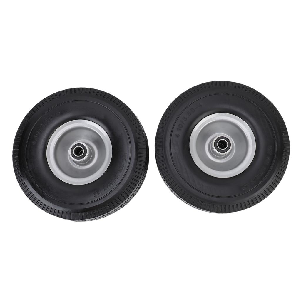2PCS 10 Inch Solid Rubber Tire 4.10 3.50 4 In Anti Explosion Tire Solid Replacement Tires with 5 8 Inch Bearings 2.2in