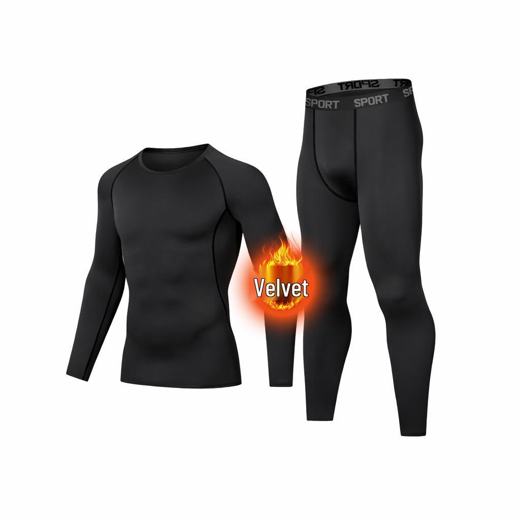 Set Termico Fitness Asciugatura Rapida da Uomo - Autunno/Inverno Taglie Forti Tuta Strato Base