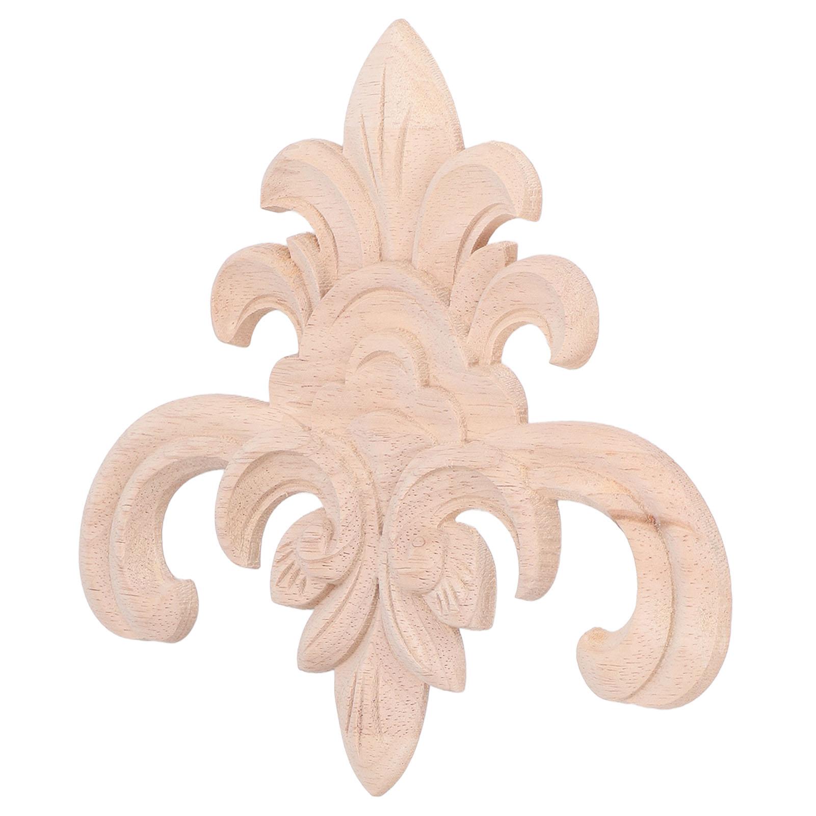 

Wood Applique Easy Installation Durable Natural Eco Friendly Classic Exquisite Pattern Wood Carving Applique Type 2