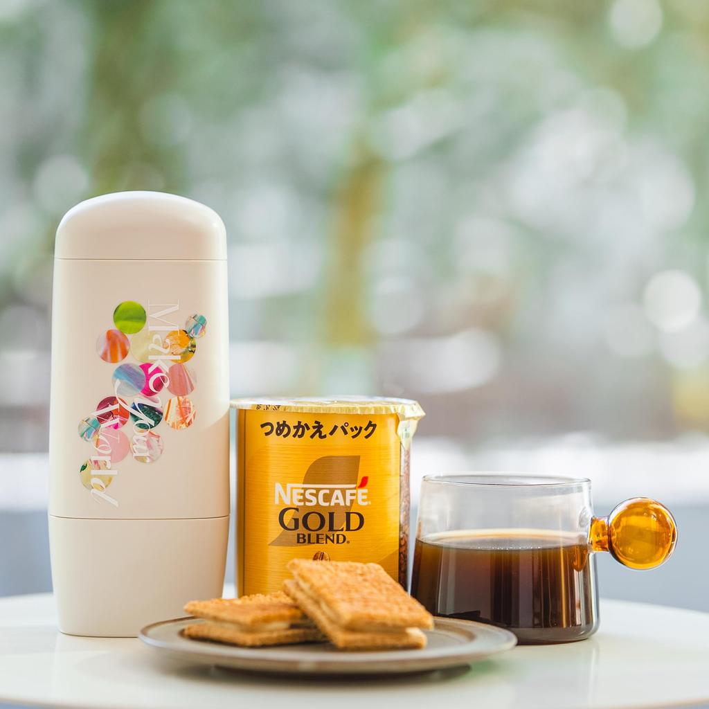 NESCAFE KEEPO Kuranaka Luna Model Starter Pack with Gold Blend Regular Soluble Coffee Ecosis, Refill,