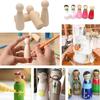 50Pcs Unfinished Wooden Peg Dolls with Storage Box Unfinished Peg People Doll Bodies DIY Art Craft Decorative Peg Doll People
