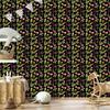 Wallpaper Flowers Black and Yellow for Living Room and Bedroom 50x1000