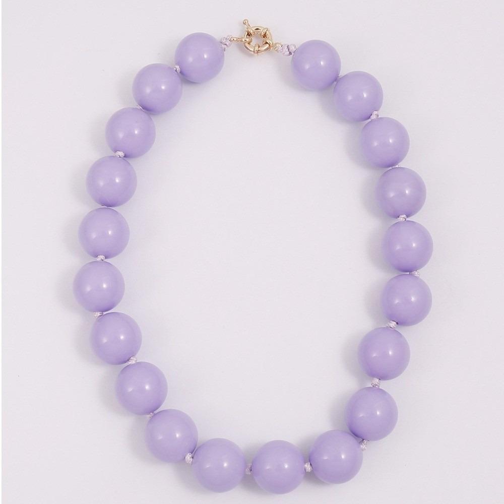 Large Beaded Necklace Round Clavicle Chain Fashion Women Choker Women Girls фиолетовый