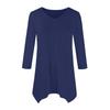 Women's Fashion Casual V-neck Seven-point Sleeve Shirt Belted Loose Comfortable Top
