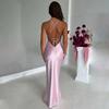 Women's Evening Dress Summer Sleeveless Backless Strap Waist Cinching Sexy Club Long Dress Women Fashion Elegant Solid Color Slim Fit Party Dresses