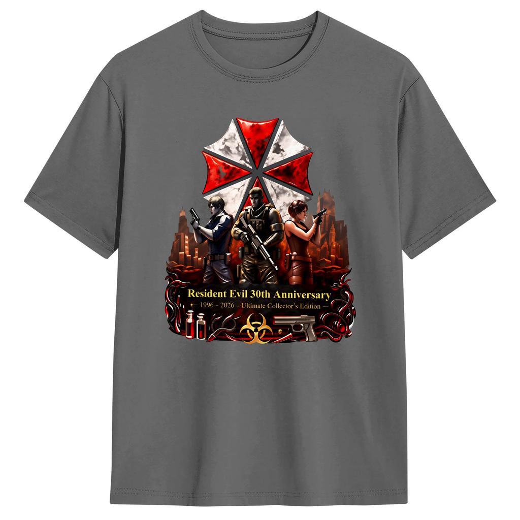 Resident Evil 30th Anniversary RE9 Cotton TShirts  Novelty Tshirt for Unisex Summer Y2K Casual Print Short Sleeve Clothing
