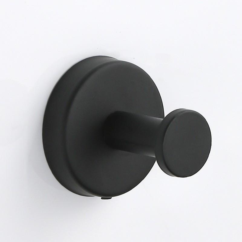 Stainless Steel No-Drill Suction Cup Wall Hook for Coats & Hats - Black