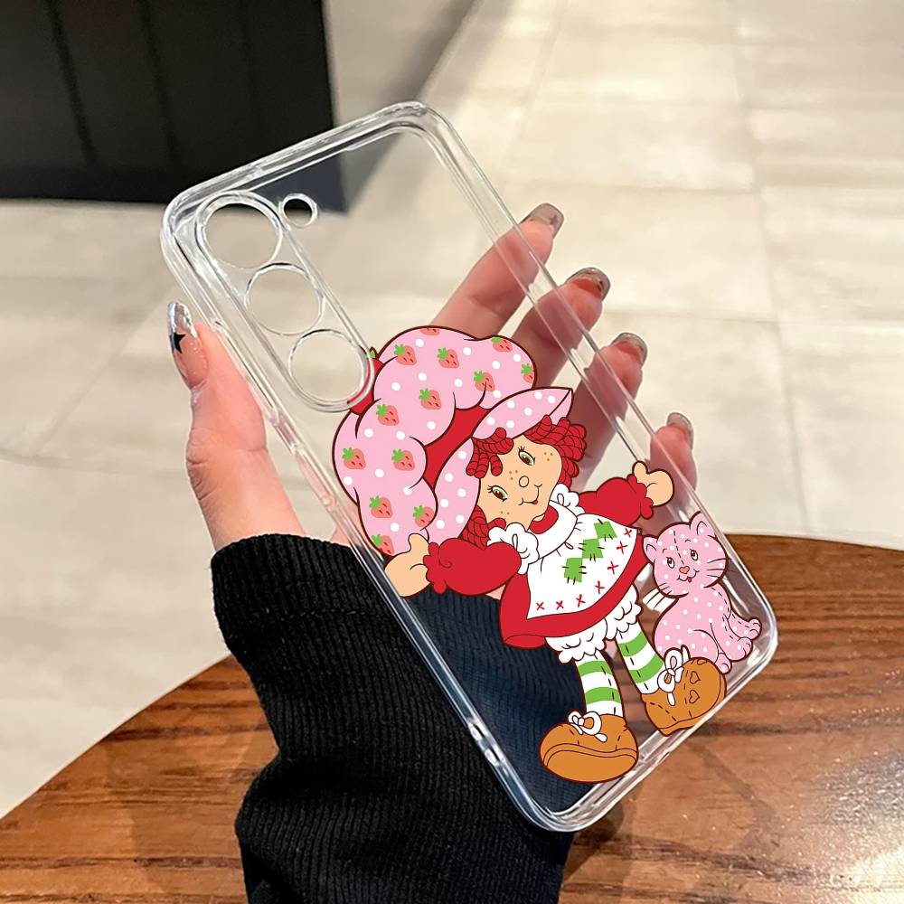 s-Strawberry Shortcake Phone Case For SamsungA10,12,20,21S,30,31,40,50,51,52,70,71 Transparent Cover