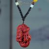 Rosewood Carved Pixiu Ornament: Gourd & Dragon Turtle Handicraft