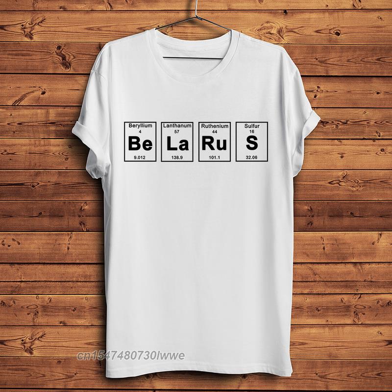 Eleunisexts Periodic Table Belarus Letter Print Humorous Geek Tshirt Unisex White Casual Unisex Streetwear T Shirt Belarusian Gift Tee S