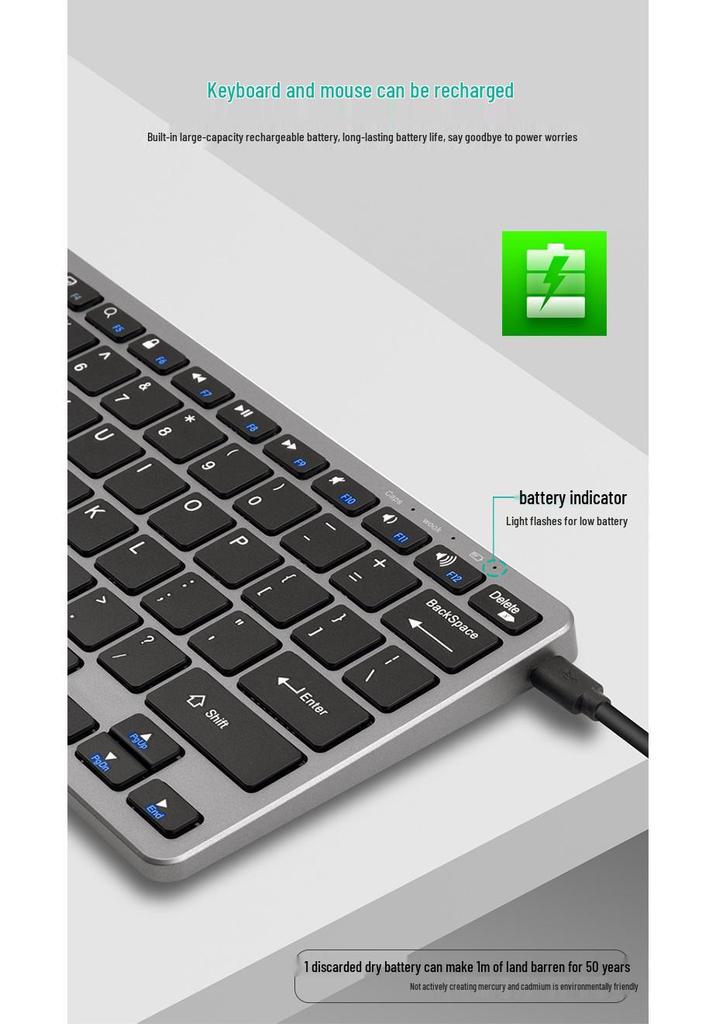 Rechargeable Silent Bluetooth Tablet Keyboard & Mouse Set