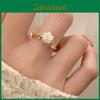 Elegant Camellia Flower Adjustable Copper Ring For Women Stylish And Unique Design