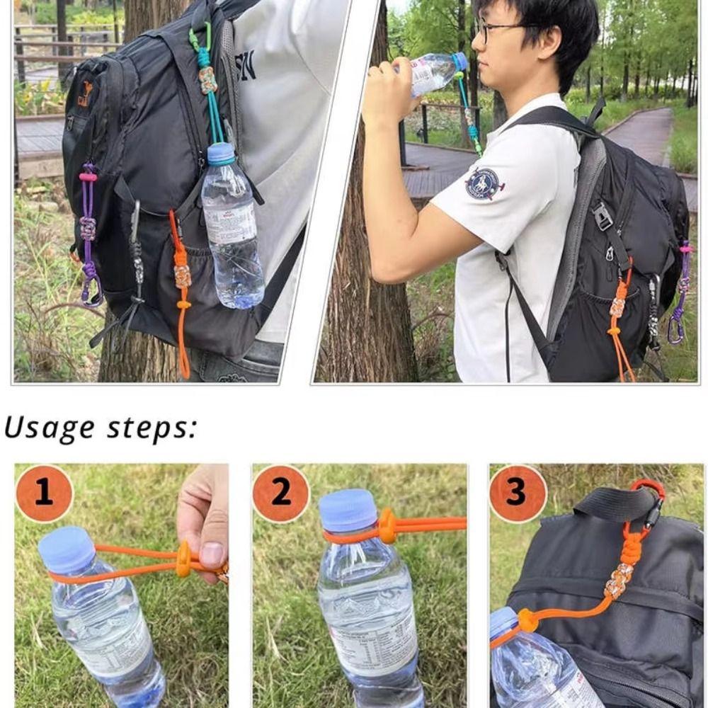 Locking Carabiner Clip Water Bottle Lanyard Zinc Zinc Alloy Carabiner Hook Beverage Bottle Lanyard Daily Use