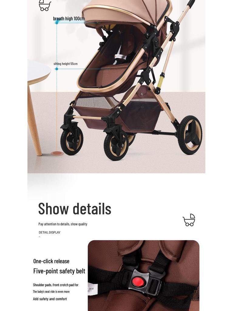 Detachable Twin Dragon & Phoenix Lightweight Folding Stroller for Newborns and Infants