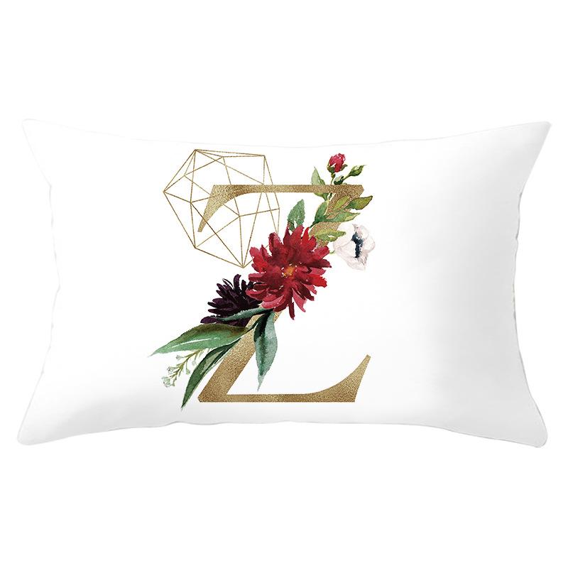 

Золотая наволочка с буквенным принтом, полиэстер, чехол для подушки для спальни, чехол для дивана, модный декоративный коврик, декоративная подушка 10343 30x50cm