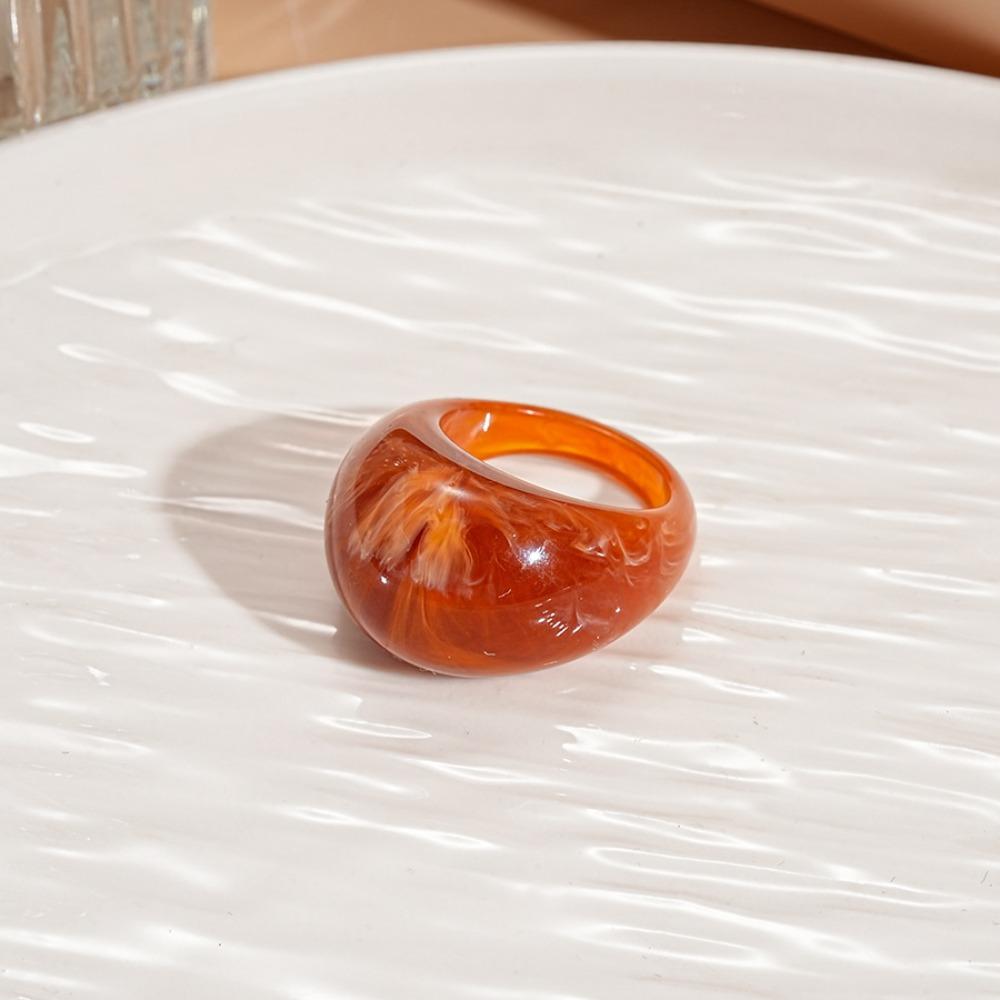 Melard Color Transparent Resin Ring Charm Irregular Ring Temperament Acrylic Geometric Ring  Gift