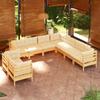 Day and Night - Day and Night Garden Furniture 9 Pieces and Cushions Solid Cream Pine Wood