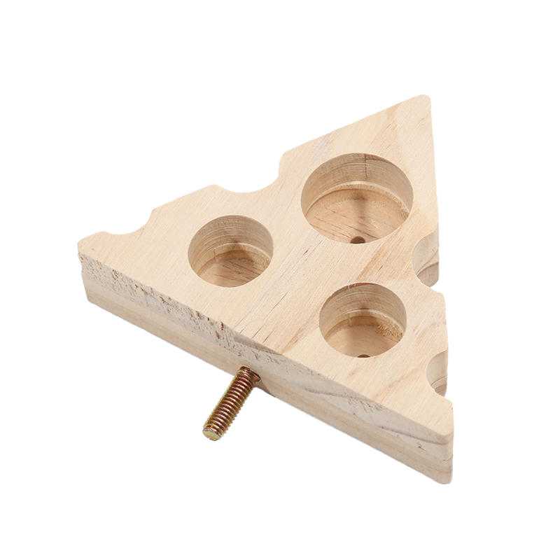 Pet Bird Parrot Wood Foraging Platform Stand Rack Triangle/Square Chewing Bites Intelligence Feeders Natural Stand For Parrots