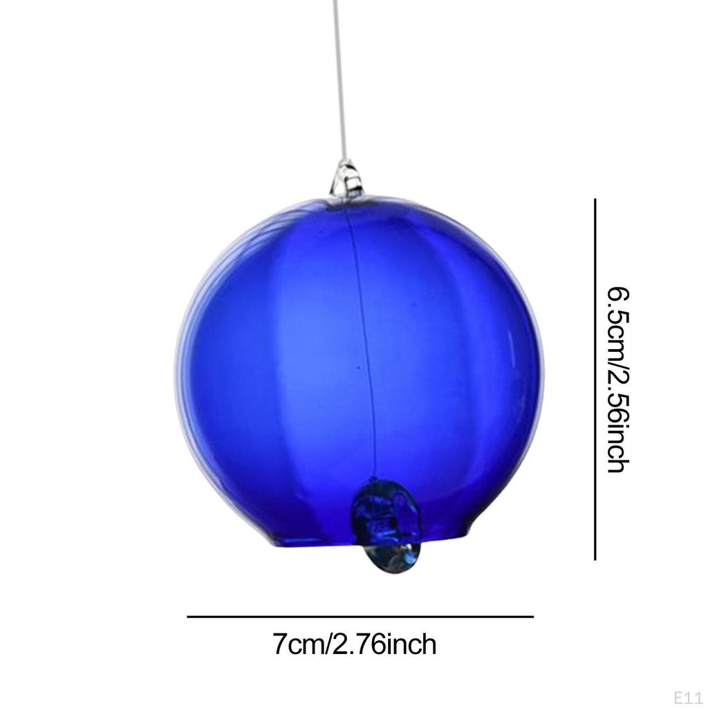 Campanella a Vento Giapponese Decorativa in Vetro, Alta 6,5 cm, Accessorio Multifunzionale, Apertura Diametro 4 cm per