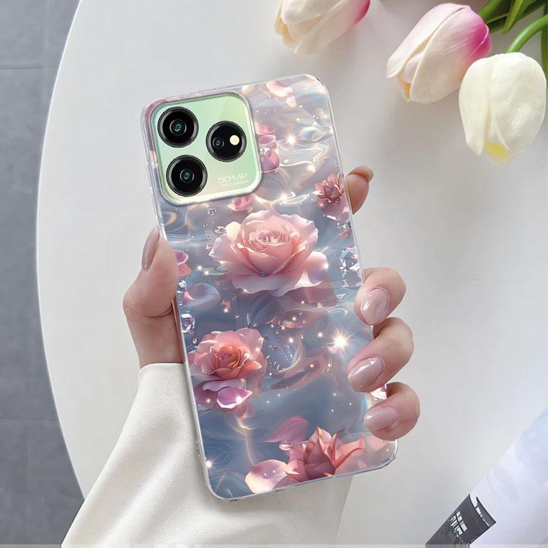 

For ZTE Blade V50 Design 4G 5G V50 Vita Case Luxury Phone Case For ZTE Blade V50 Smart Flower Clear Silicone Protective Cover ZTE V50 Design5G
