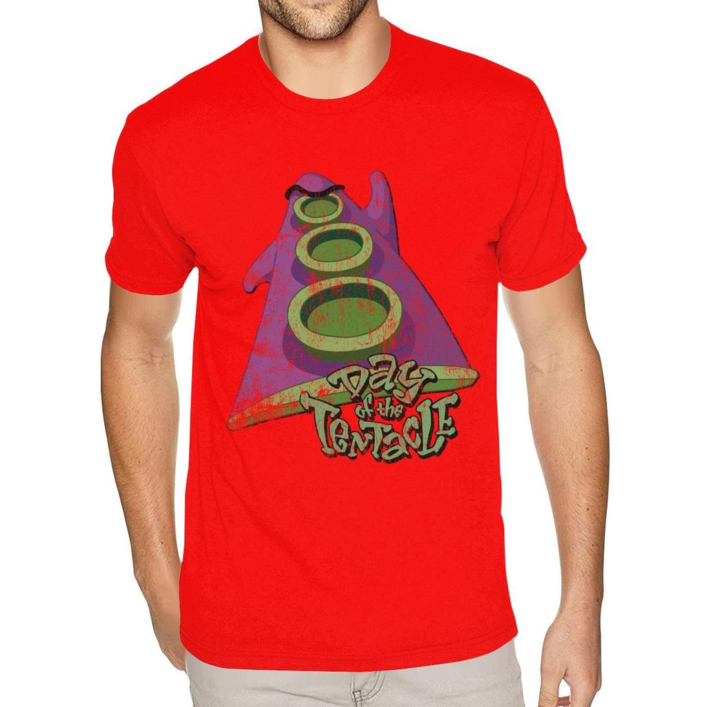 3D Printed Day Of The Tentacle (Distressed) Tees Custom Short Sleeve Valentine's For Men Small Size Black T-shirts