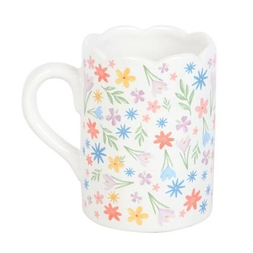 Something Different Spring Floral Scalloped Mug