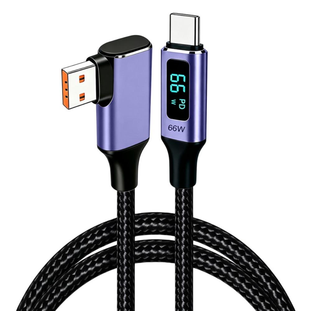 66W Fast Charging Right Angle Charging Cord Right Angle Digital Display Cable Laptop Charging